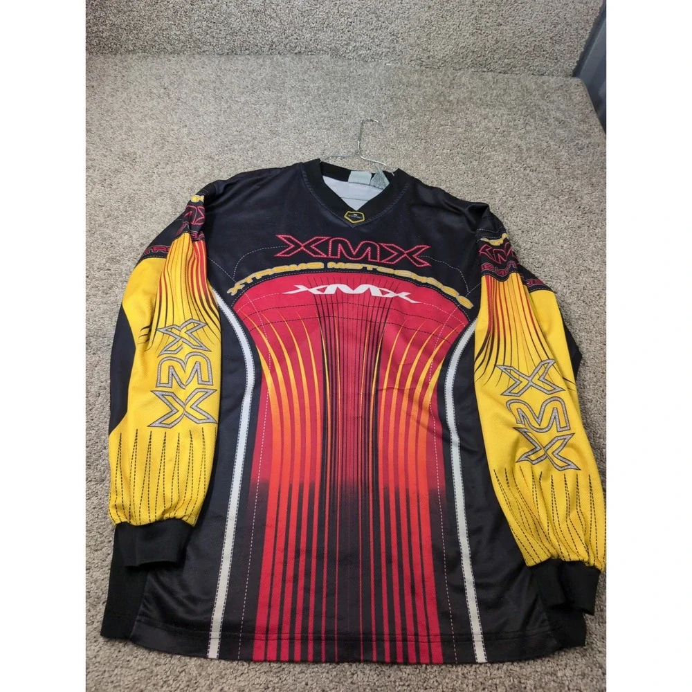 XMX Motocross Jersey Long Sleeve Athletic Works Mens Red Yellow Black L‎
